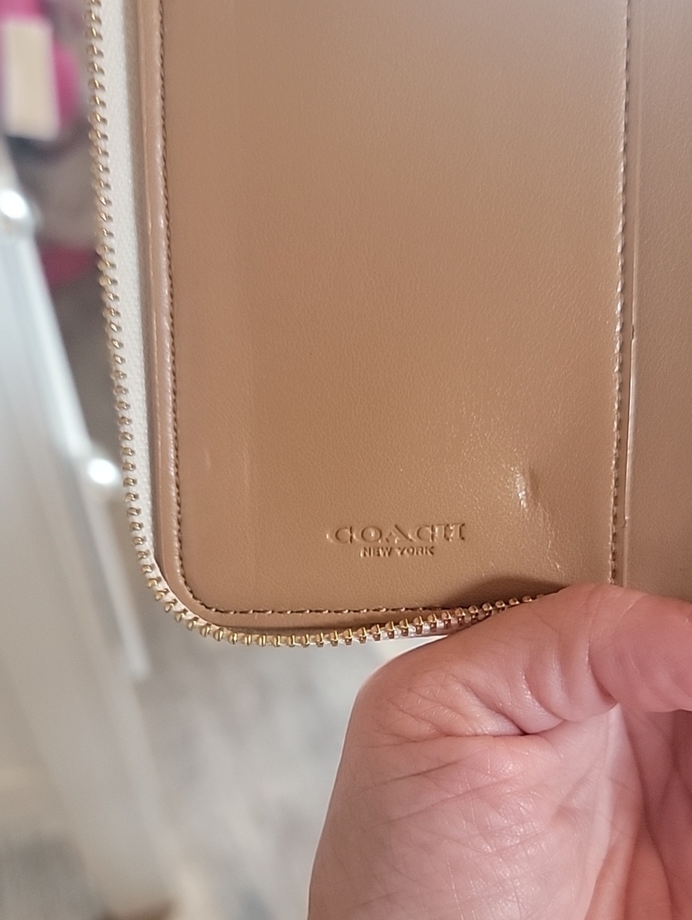 Coach Cream Zip-Around Wallet with Pink And Purple Floral Motif - Picture 12 of 17